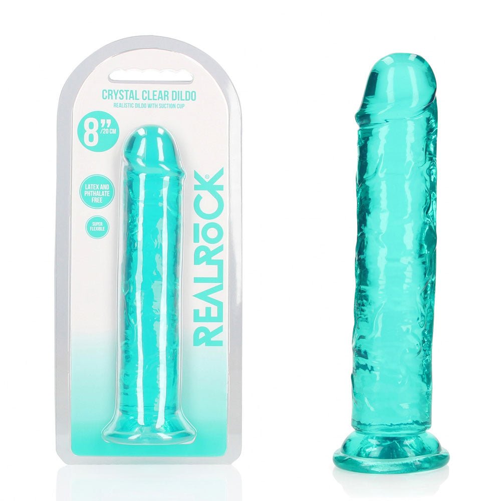 REALROCK 20 cm Straight Dildo - Turquoise - Turquoise 20 cm (8'') Dong - Pleasure Den