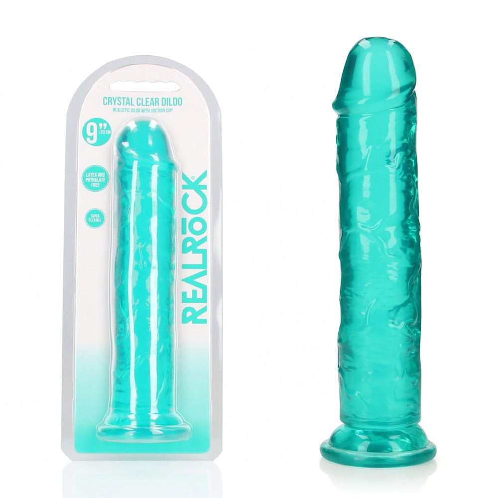 REALROCK 25 cm Straight Dildo - Turquoise - Turquoise 25 cm (10'') Dong - Pleasure Den