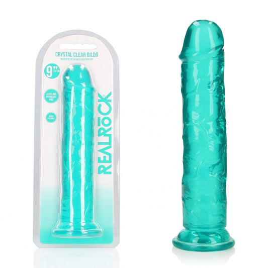 REALROCK 25 cm Straight Dildo - Turquoise - Turquoise 25 cm (10'') Dong - Pleasure Den