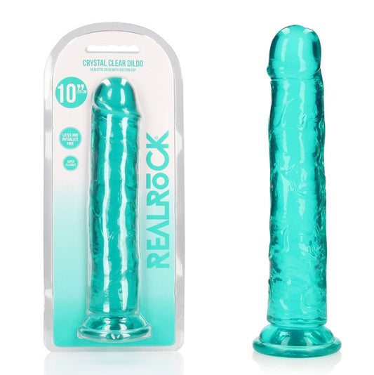 REALROCK 28 cm Straight Dildo - Turquoise - Turquoise 28 cm (10'') Dong - Pleasure Den