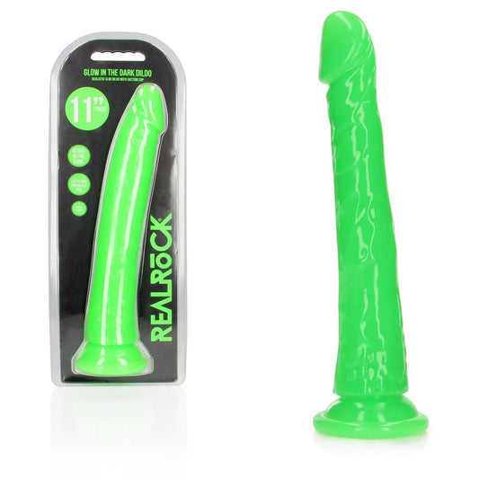 REALROCK 29 cm Slim Glow in the Dark Neon - Glow in Dark 29 cm (11'') Dong - Pleasure Den