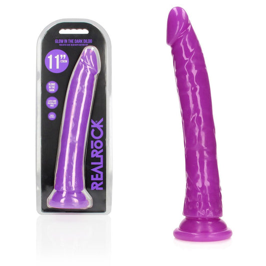 REALROCK 29 cm Slim Glow in the Dark Neon - Glow in Dark 29 cm (11'') Dong - Pleasure Den