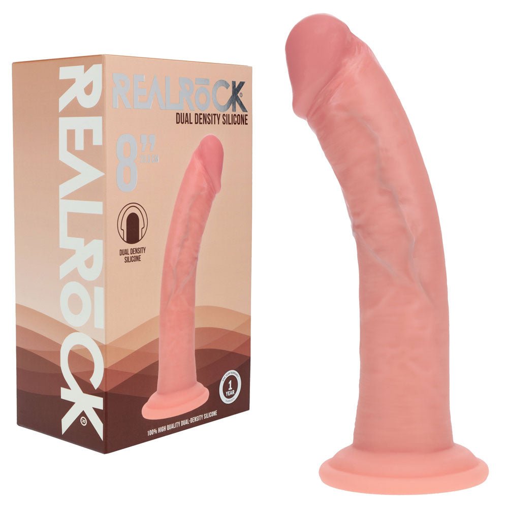 REALROCK Dual Density Silicone 8'' Curved Dildo - 20.5 cm Dildo - Pleasure Den