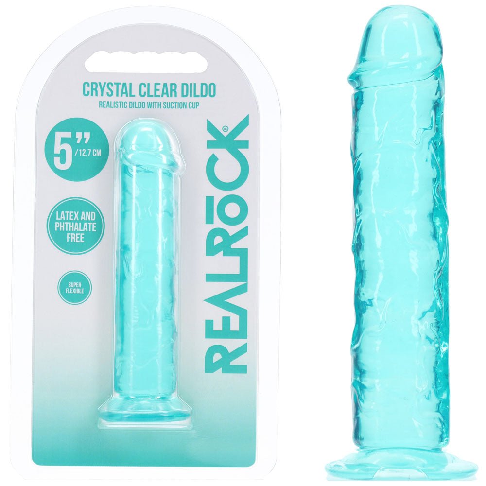 REALROCK Realistic 5'' Dildo - Turquoise - Turquoise 12.7 cm Dildo - Pleasure Den