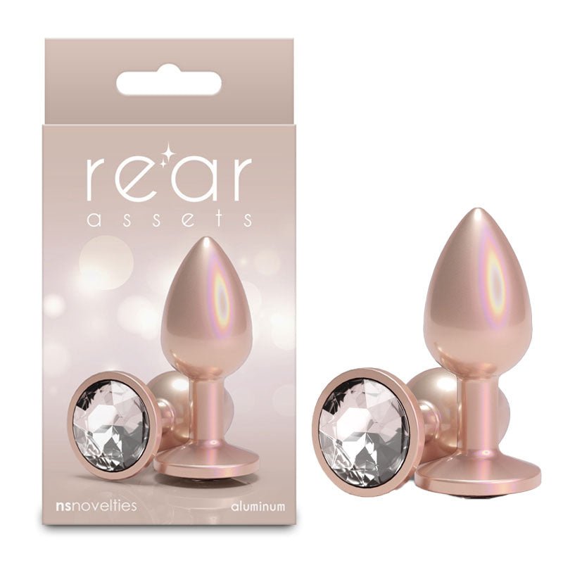 Rear Assets Iridescent - Small - Champagne - Iridescent Champagne 7.1 cm Small Butt Plug - Pleasure Den