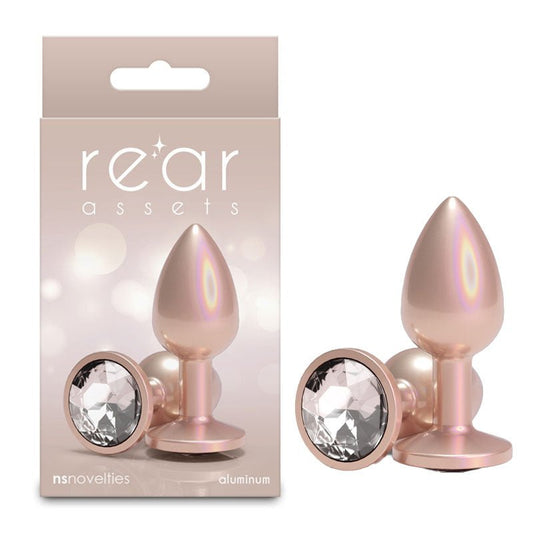 Rear Assets Iridescent - Small - Champagne - Iridescent Champagne 7.1 cm Small Butt Plug - Pleasure Den