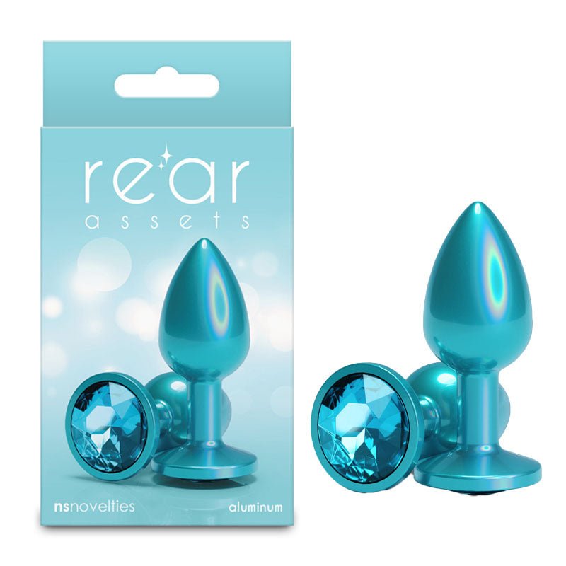 Rear Assets Iridescent - Small - Teal - Iridescent Teal 7.1 cm Small Butt Plug - Pleasure Den