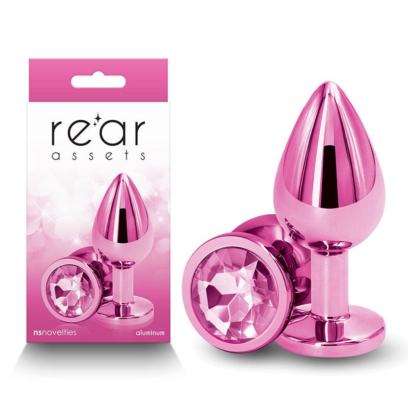 Rear Assets - Medium - 8.2 cm Medium Metal Butt Plug with Round Gem Base - Pleasure Den