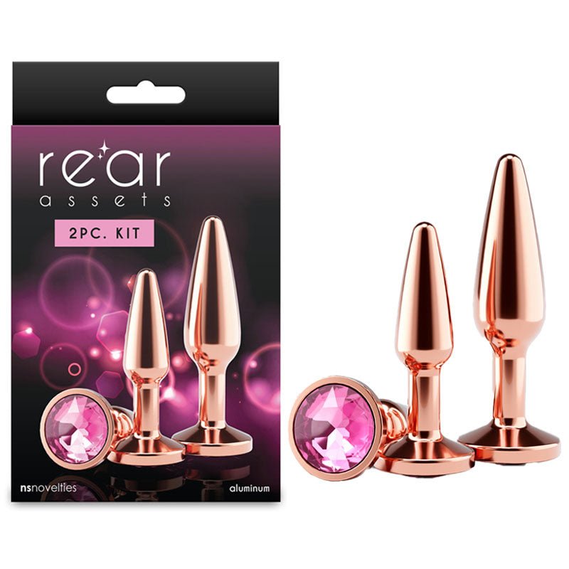 Rear Assets Tapered Trainer Kit - Metal Butt Plugs - Set of 2 Sizes - Pleasure Den
