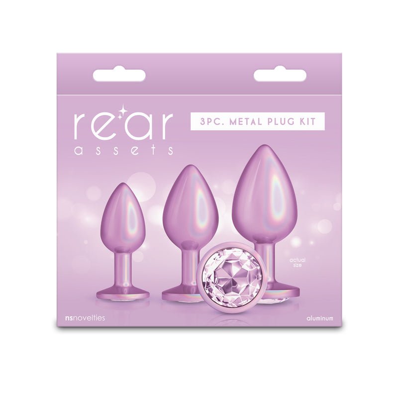 Rear Assets Trainer Kit - Iridescent - Iridescent Metallic Butt Plugs - Set of 3 Sizes - Pleasure Den