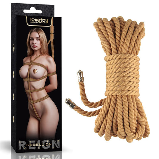 Rebellion Reign Bondage Rope - Natural - Natural Bondage Rope - 10 metre length - Pleasure Den