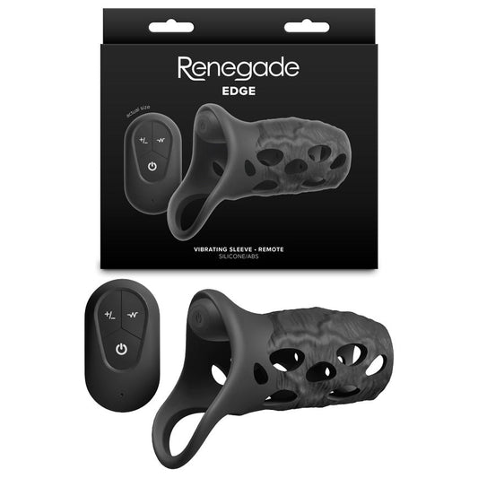 Renegade Edge - USB Rechargeable Vibrating Penis Sleeve with Wireless Remote - Pleasure Den