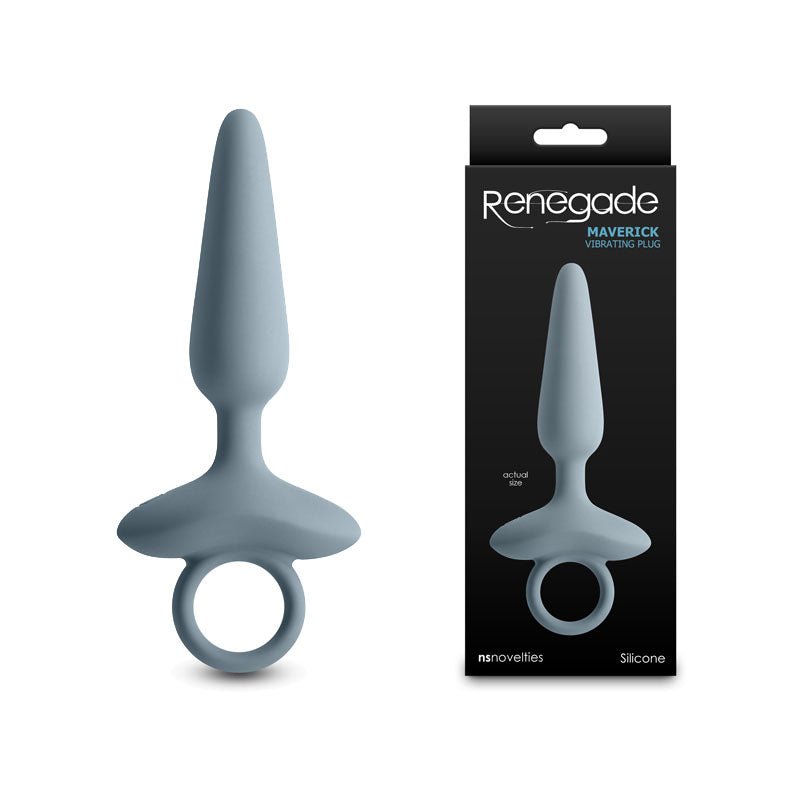Renegade Maverick - Grey - Grey 15 cm USB Rechargeable Vibrating Butt Plug - Pleasure Den