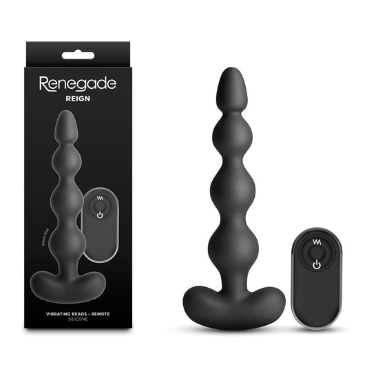 Renegade Reign - 17.9 cm USB Rechargeable Vibrating Anal Beads with Wireless Remote - Pleasure Den