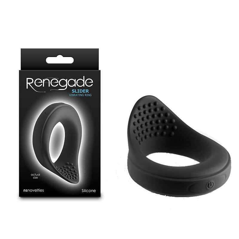 Renegade Slider - USB Rechargeable Vibrating Cock Ring - Pleasure Den