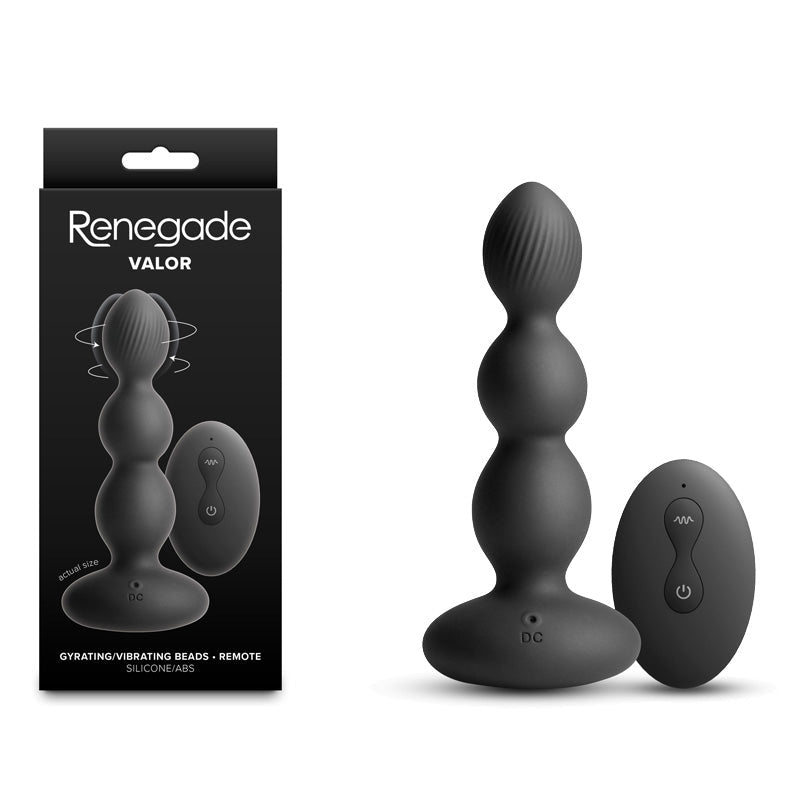 Renegade Valor - 13.7 cm USB Rechargeable Vibrating Anal Beads with Wireless Remote - Pleasure Den