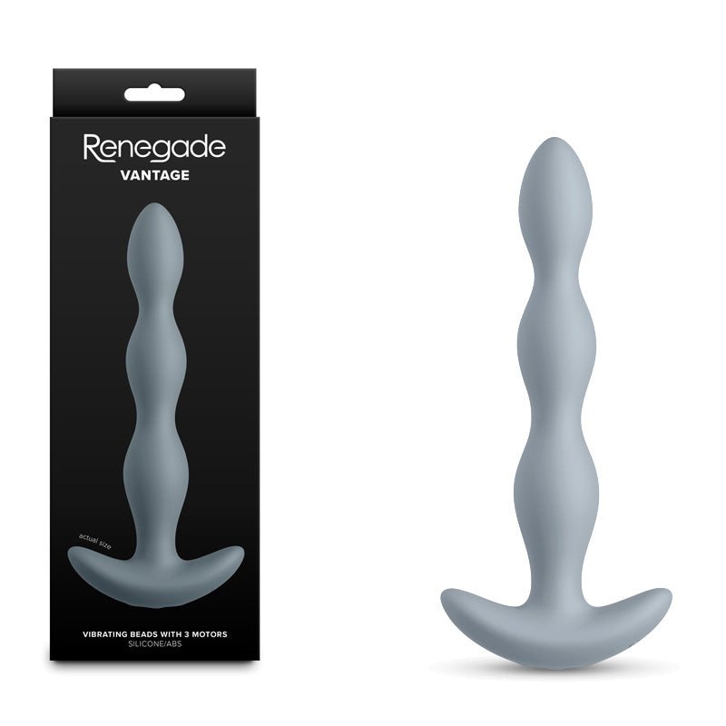 Renegade Vantage - Grey - Grey 20.6 cm USB Rechargeable Vibrating Anal Beads - Pleasure Den