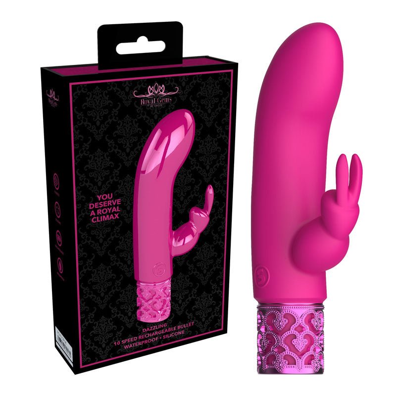 ROYAL GEMS Dazzling - Silicone Rechargeable Bullet - 12 cm USB Rechargeable Bullet - Pleasure Den