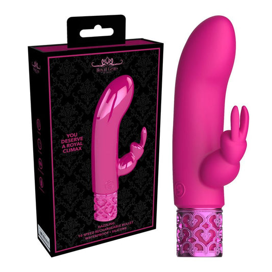 ROYAL GEMS Dazzling - Silicone Rechargeable Bullet - 12 cm USB Rechargeable Bullet - Pleasure Den