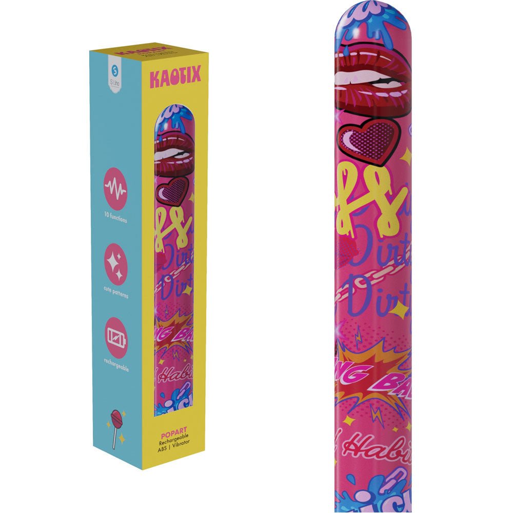 S-LINE Kaotix Pop Art - 17.8 cm USB Rechargeable Vibrator - Pleasure Den
