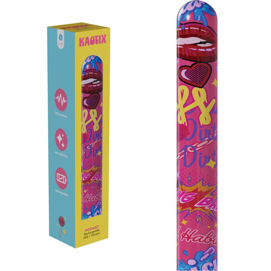 S-LINE Kaotix Pop Art - 17.8 cm USB Rechargeable Vibrator - Pleasure Den