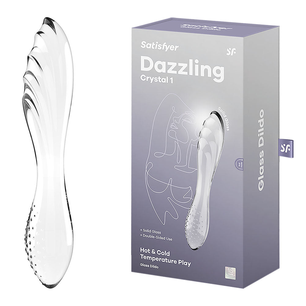 Satisfyer Dazzling Crystal 1 - Glass Double Ended Dildo - Pleasure Den