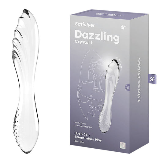 Satisfyer Dazzling Crystal 1 - Glass Double Ended Dildo - Pleasure Den