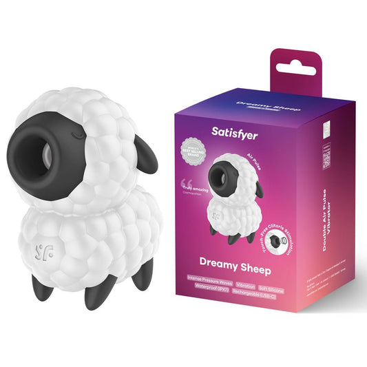 Satisfyer Dreamy Sheep - /Black USB Rechargeable Vibrating Air Pulse Stimulator - Pleasure Den