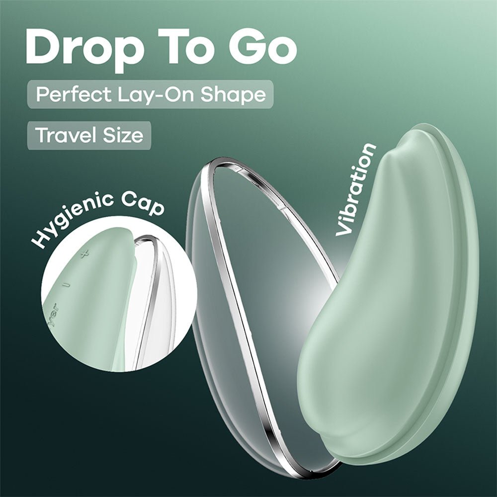 Satisfyer Drop To Go - Mint - Mint USB Rechargeable Clitoral Stimulator - Pleasure Den