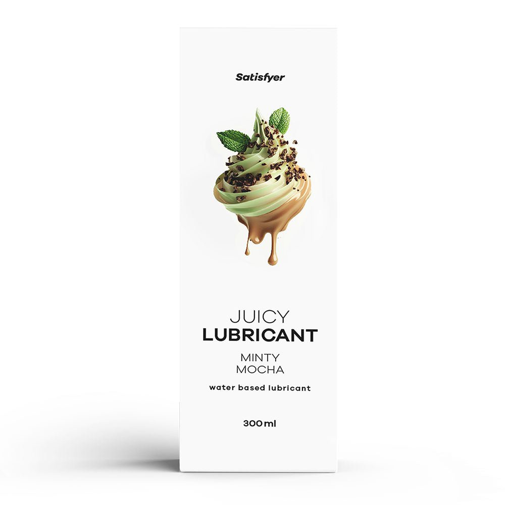 Satisfyer Juicy Lubricant 300 ml Minty Mocha - Mint & Coffee Scented Water Based Lubricant - 300 ml Bottle - Pleasure Den