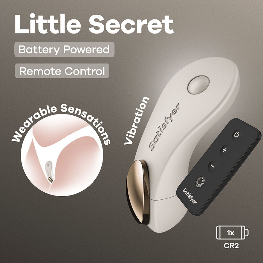 Satisfyer Little Secret - Battery Series - Beige Panty Vibrator with Remote - Pleasure Den