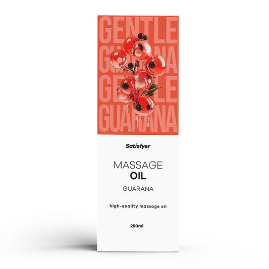 Satisfyer Massage Oil 250 ml Guarana - Guarana Scented Massage Oil - 250 ml Bottle - Pleasure Den