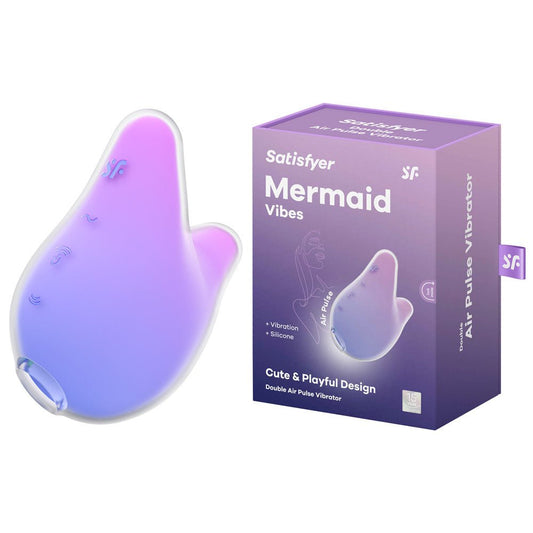 Satisfyer Mermaid Vibes - Violet/Pink - Violet/Pink USB Rechargeable Air Pulse Stimulator - Pleasure Den