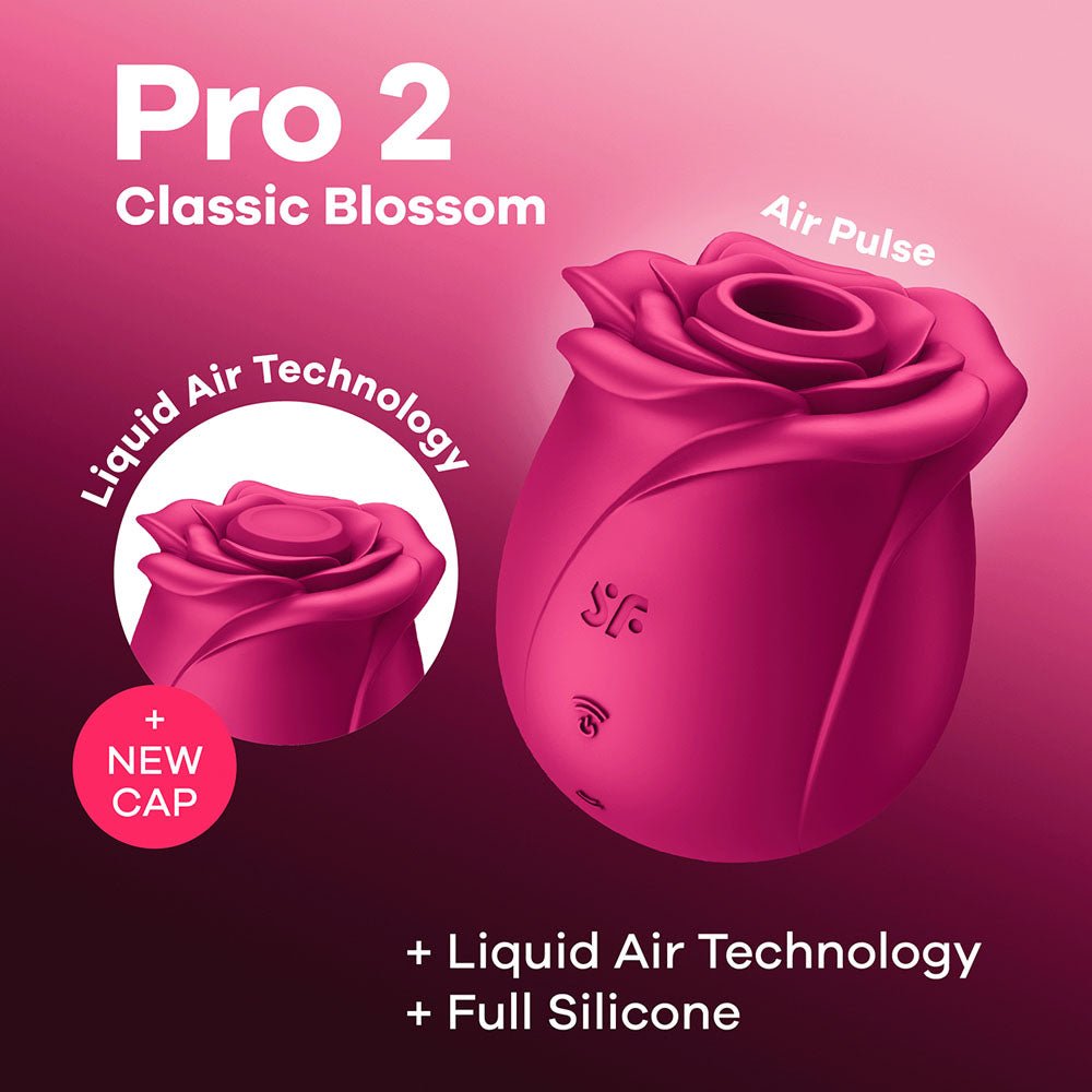 Satisfyer Pro 2 Classic Blossom - USB-C Rechargeable Air Pulse Rose Stimulator - Pleasure Den