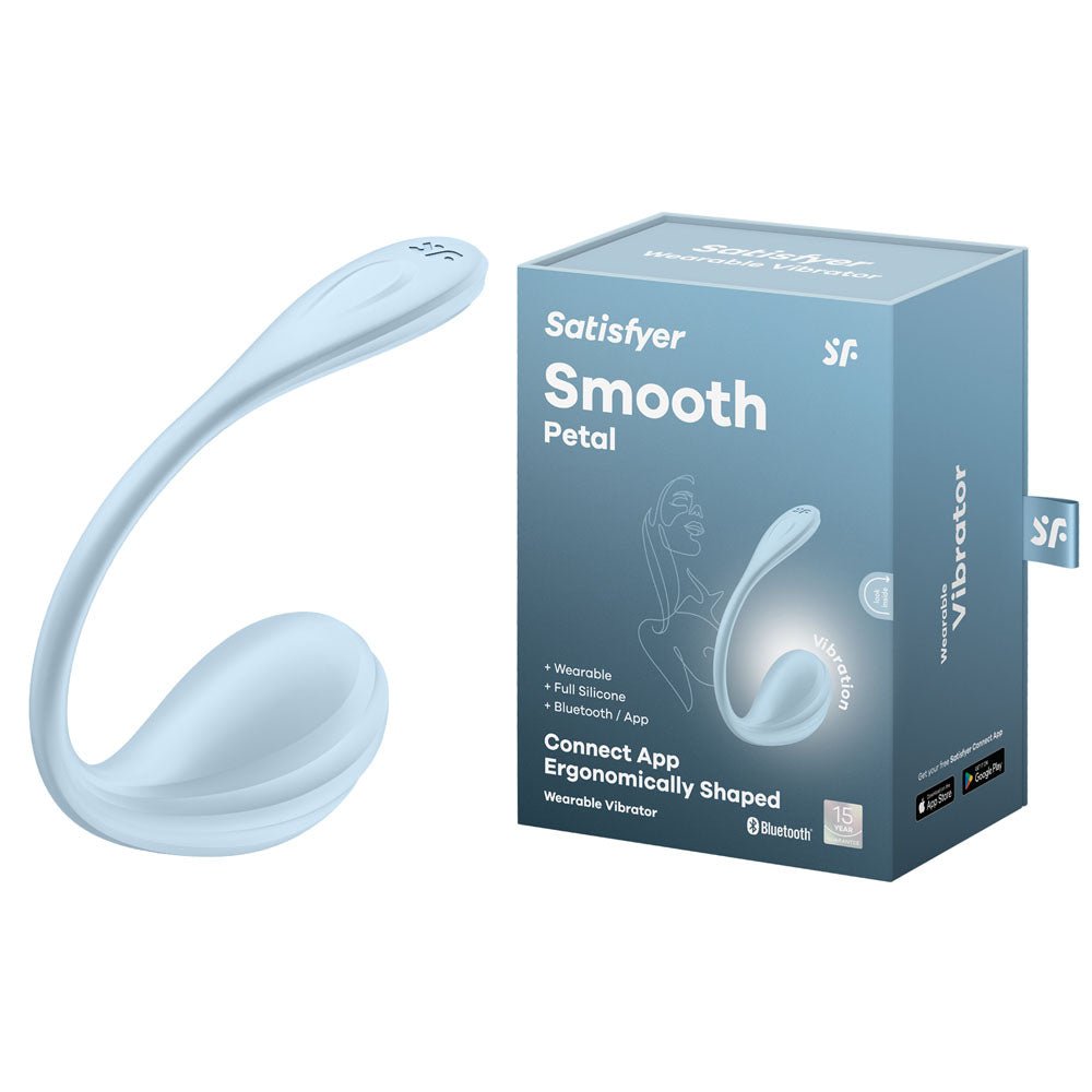 Satisfyer Smooth Petal - Light - Light USB Rechargeable Wearable Stimulator with App Control - Pleasure Den