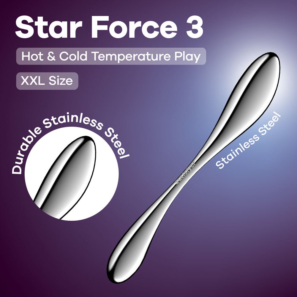 Satisfyer Star Force 3 - Steel 27 cm Dildo - Pleasure Den