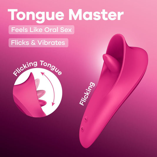 Satisfyer Tongue Master - 14.4 cm USB Rechargeable Flicking Clitoral Stimulator - Pleasure Den