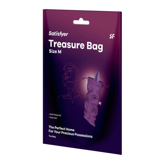 Satisfyer Treasure Bag Medium - Violet - Violet Medium Toy Storage Bag - Pleasure Den