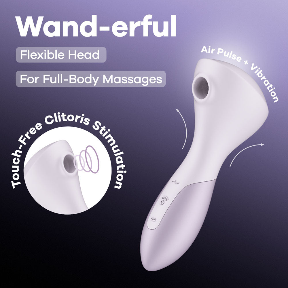 Satisfyer Wand-erful - Violet 15.8 cm USB Rechargeable Air Pulse Massage Wand - Pleasure Den