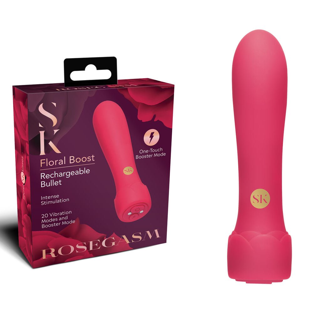Secret Kisses ROSEGASM Floral Boost Bullet - 10.8 cm USB Rechargeable Bullet - Pleasure Den