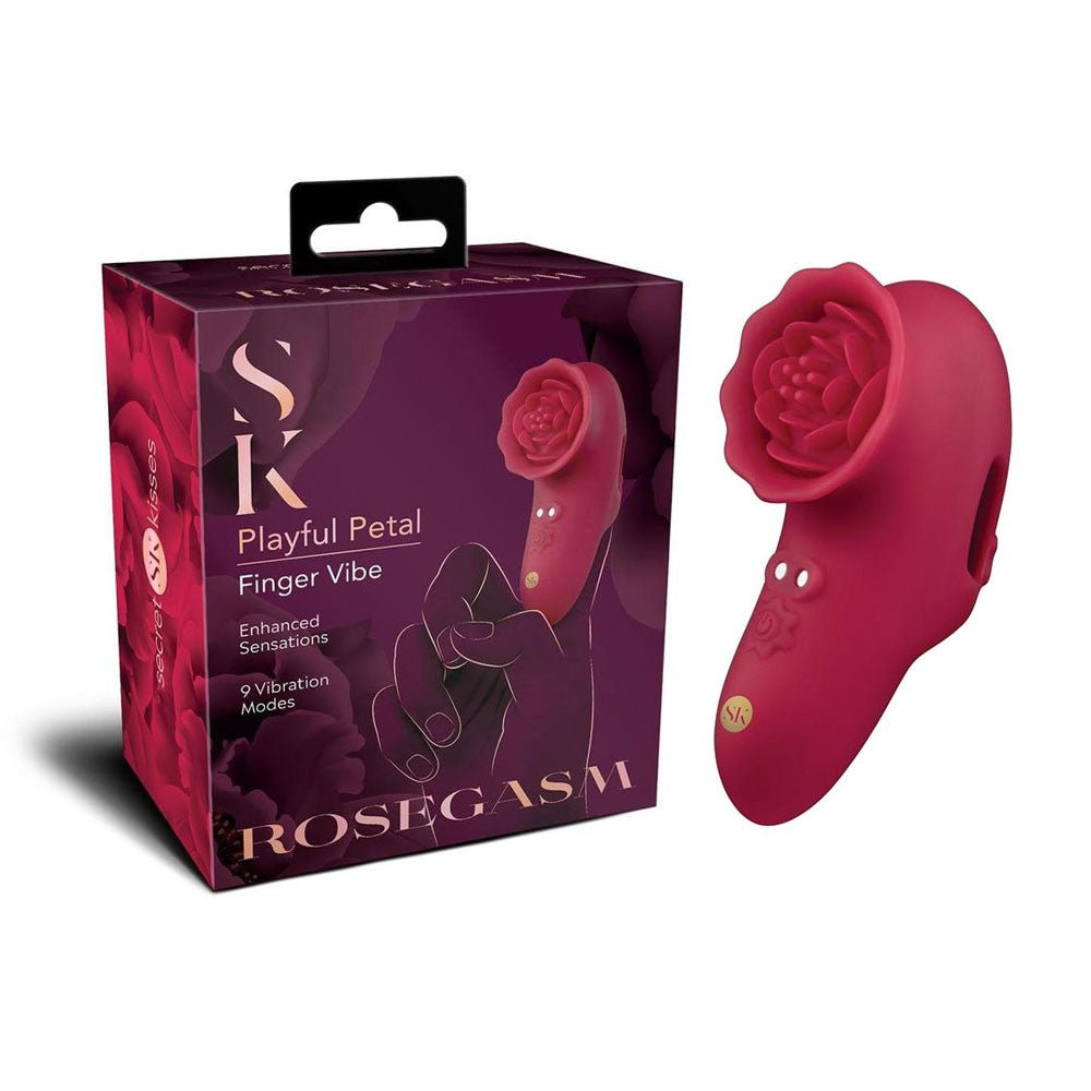Secret Kisses ROSEGASM PLAYFUL PETAL - USB Rechargeable Finger Stimulator - Pleasure Den