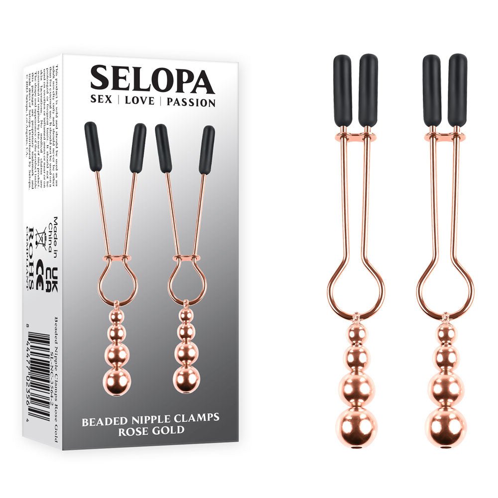 Selopa BEADED NIPPLE CLAMPS - Nipple Clamps - Set of 2 - Pleasure Den