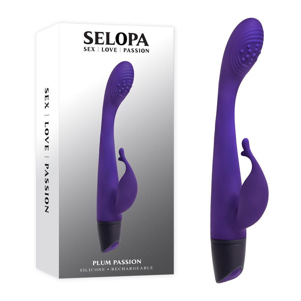 Selopa PLUM PASSION - 18.3 cm USB Rechargeable Rabbit Vibrator - Pleasure Den