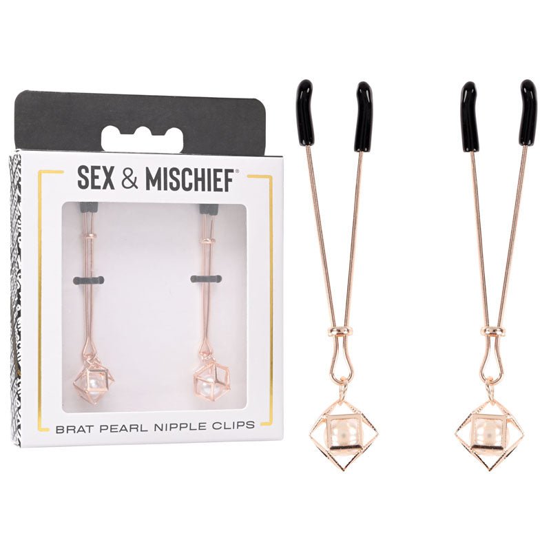 Sex & Mischief Brat Pearl Nipple Clips - Set of 2 - Pleasure Den