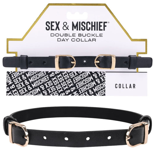 Sex & Mischief Double Buckle Day Collar - Collar - Pleasure Den