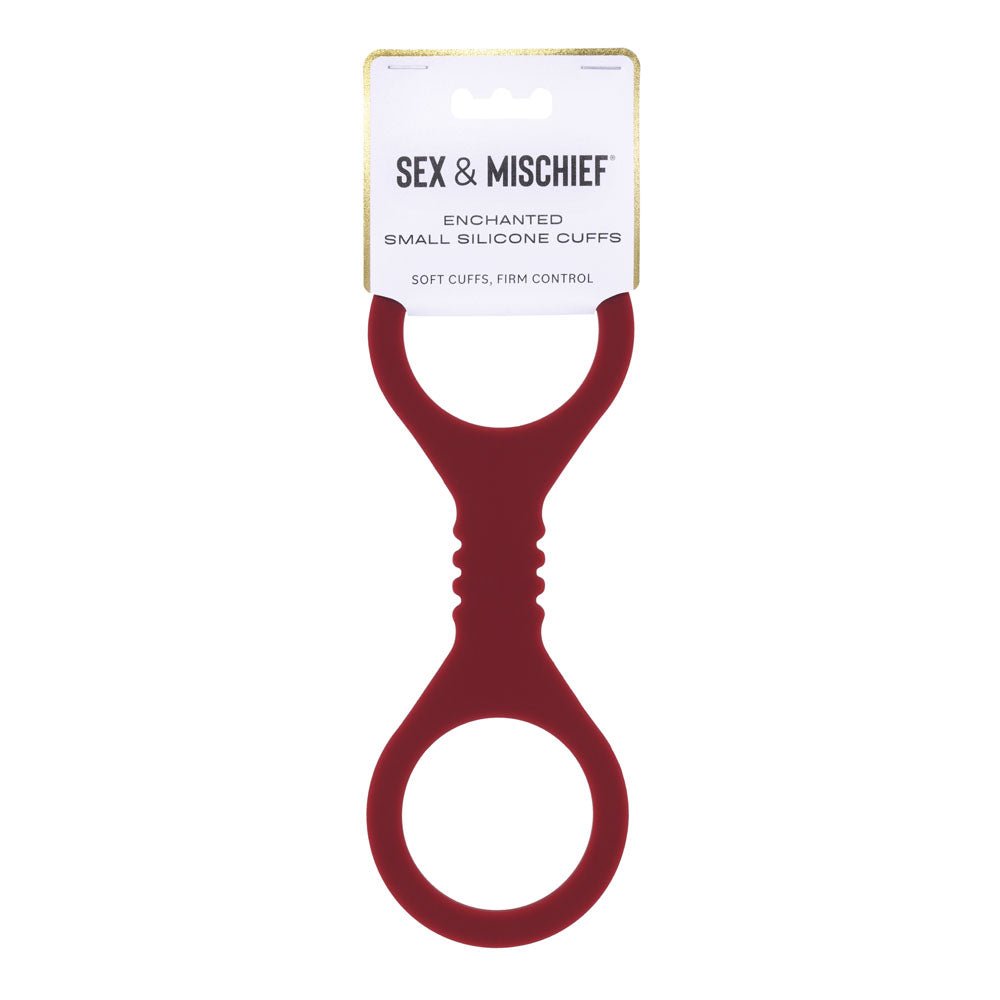 Sex & Mischief Enchanted Small Silicone Cuffs - Burgundy Small Restraints - Pleasure Den