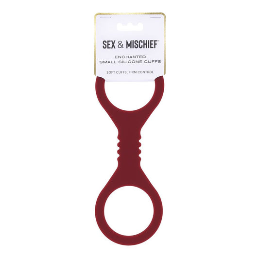 Sex & Mischief Enchanted Small Silicone Cuffs - Burgundy Small Restraints - Pleasure Den