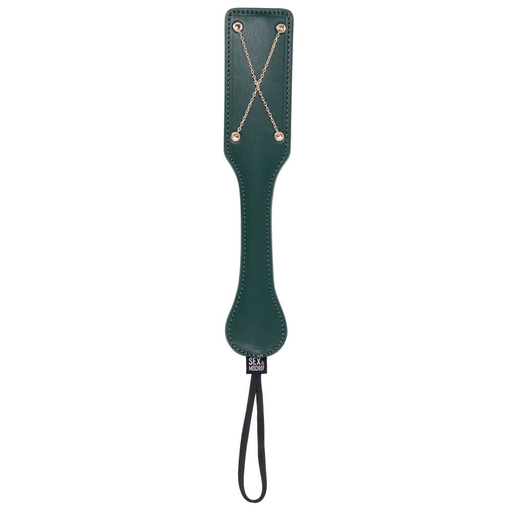 Sex & Mischief Indica Chain Impressions Paddle - /Gold Spanking Paddle - Pleasure Den