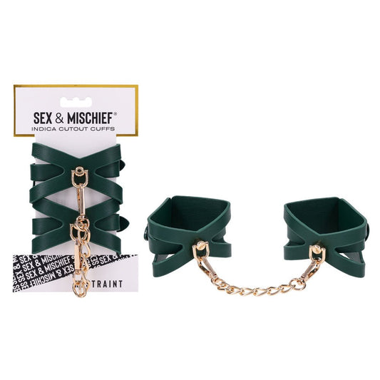 Sex & Mischief Indica Cutout Cuffs - /Gold Restraints - Pleasure Den
