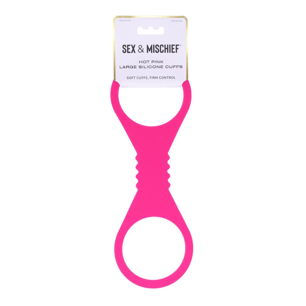 Sex & Mischief Large Hot Silicone Cuffs - Hot Large Restraints - Pleasure Den